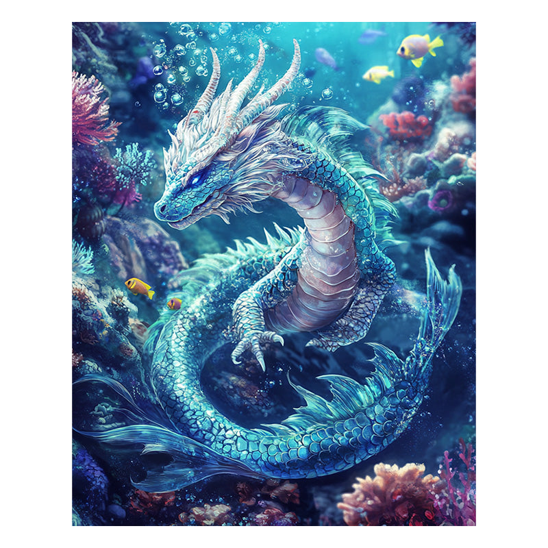 Wasserdrache schwimmen - Holzpuzzle