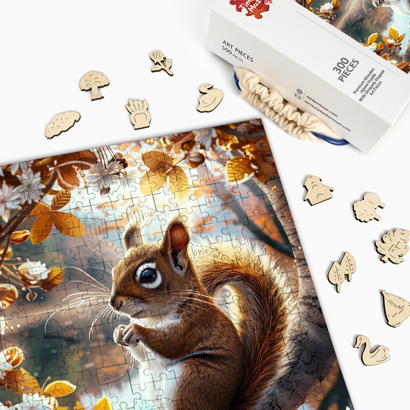 Ein Eichhörnchen-Moment - Holzpuzzle