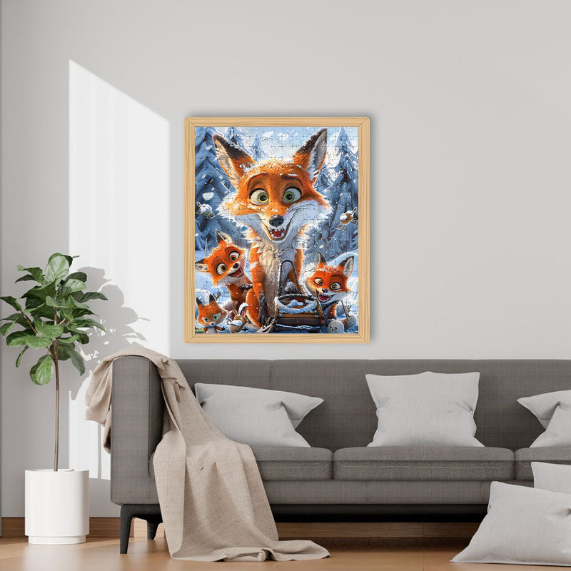 Winterfuchs Familienspaß - Holzpuzzle