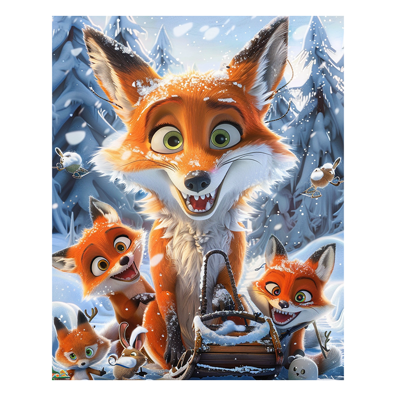 Winterfuchs Familienspaß - Holzpuzzle