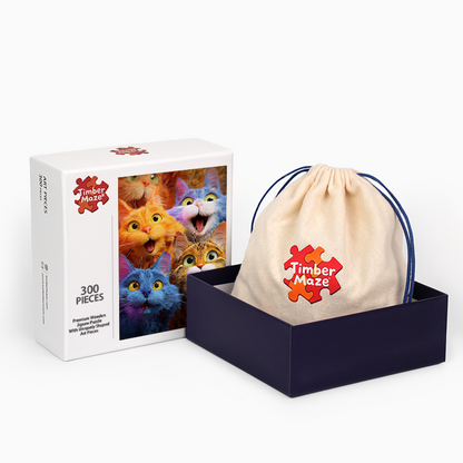 Regenbogen-Miau-tastisch - Holzpuzzle