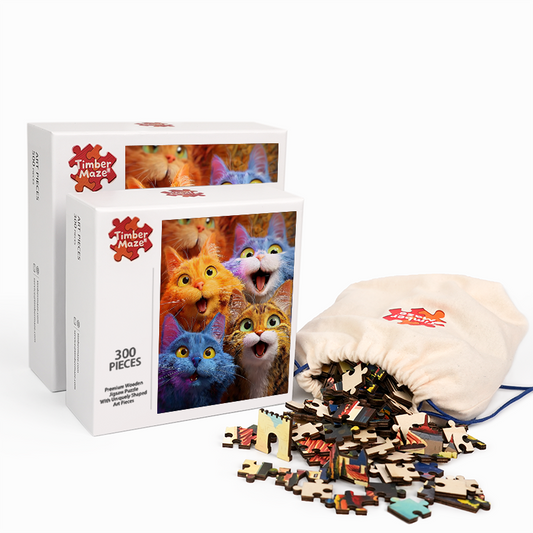 Regenbogen-Miau-tastisch - Holzpuzzle