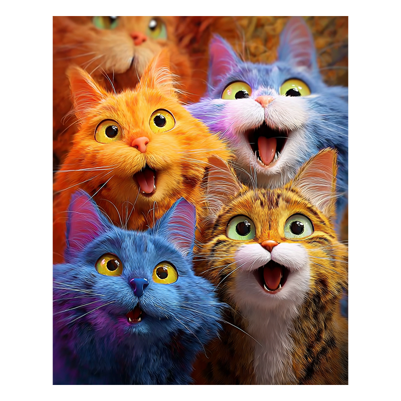 Regenbogen-Miau-tastisch - Holzpuzzle