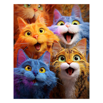 Regenbogen-Miau-tastisch - Holzpuzzle