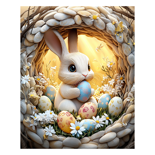 Das Kaninchen in der Höhle - Holzpuzzle