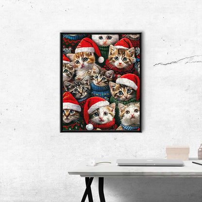 Weihnachtskätzchen - Holzpuzzle