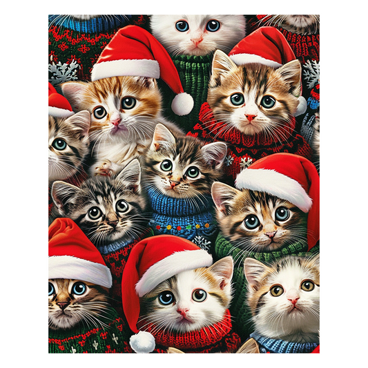 Weihnachtskätzchen - Holzpuzzle