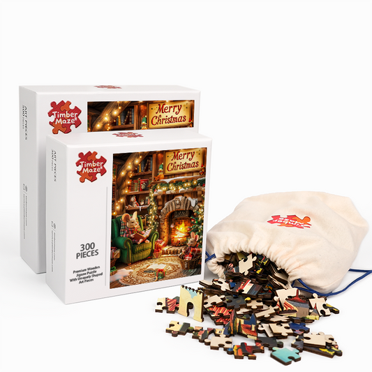 Weihnachtsmäuse - Holzpuzzle