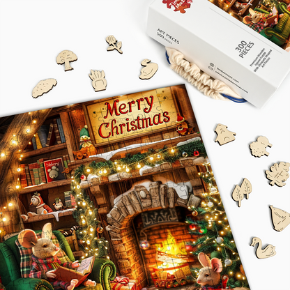 Weihnachtsmäuse - Holzpuzzle