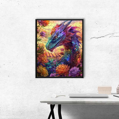 Blühender Drache - Holzpuzzle