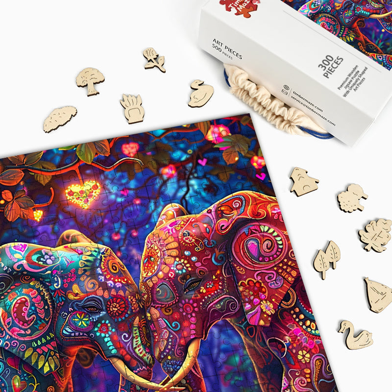 Verzauberte Elefanten - Holzpuzzle