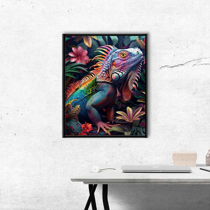Schillernder Leguan - Holzpuzzle