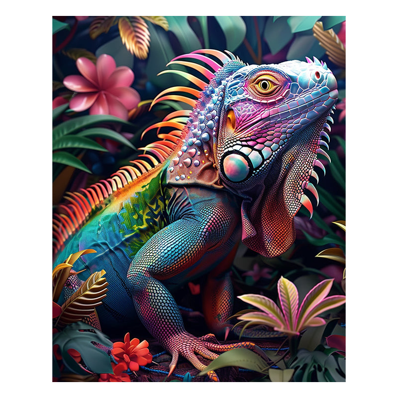 Schillernder Leguan - Holzpuzzle