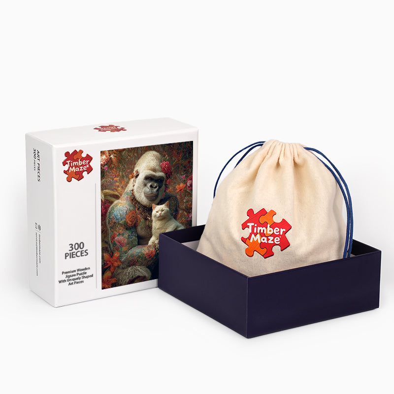 Orang-Utan und Katze - Holzpuzzle