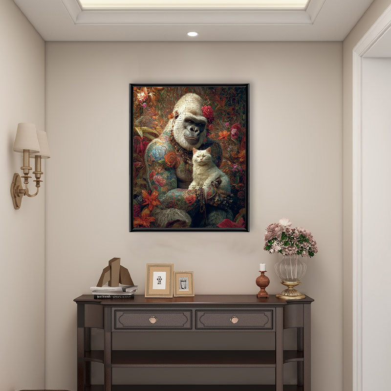 Orang-Utan und Katze - Holzpuzzle