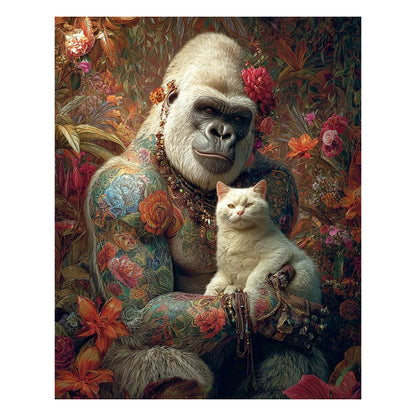 Orang-Utan und Katze - Holzpuzzle