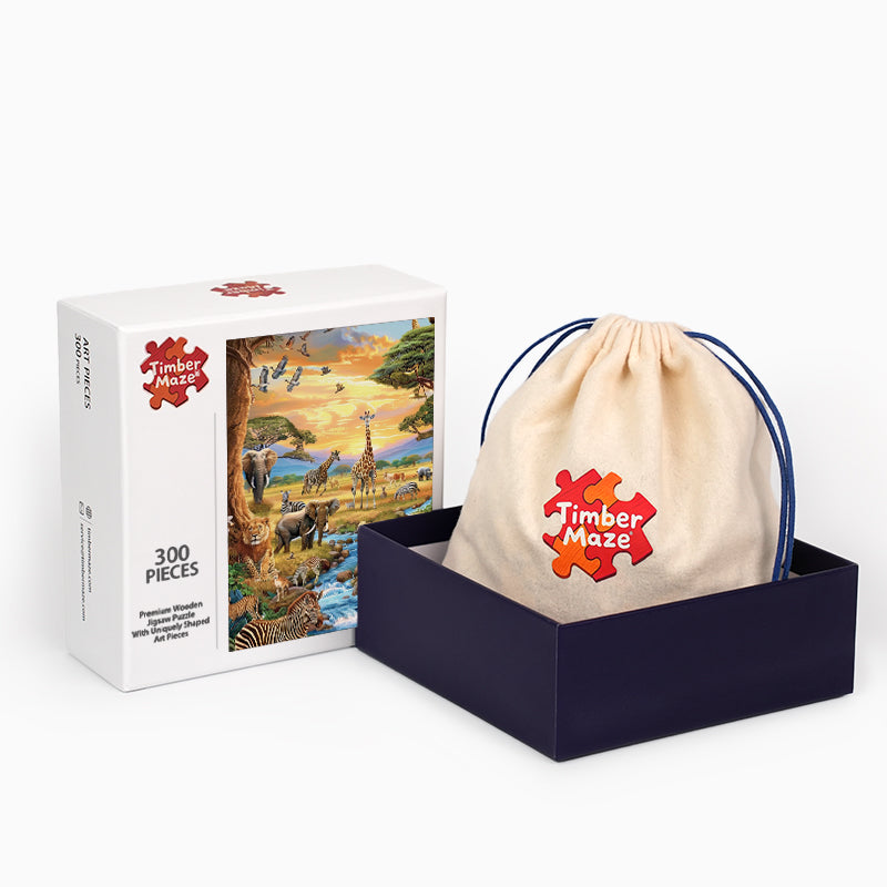 Serengeti-Sonnenuntergang - Holzpuzzle