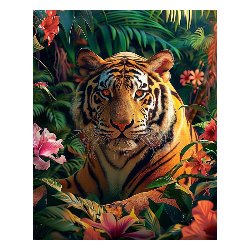 Tiger im Dschungel - Holzpuzzle