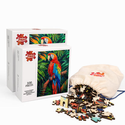 Tropischer Ara - Holzpuzzle