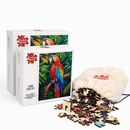 Tropischer Ara - Holzpuzzle