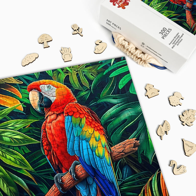 Tropischer Ara - Holzpuzzle