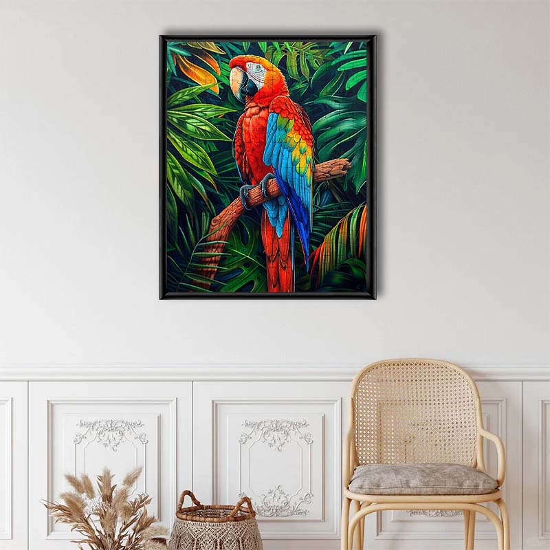 Tropischer Ara - Holzpuzzle