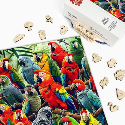 Tropische Papageien - Holzpuzzle