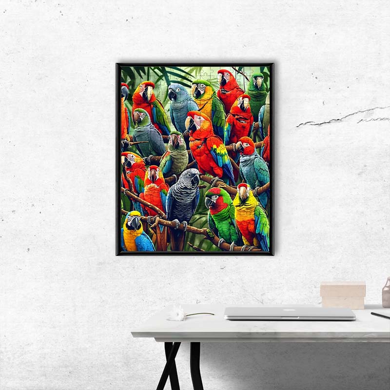 Tropische Papageien - Holzpuzzle