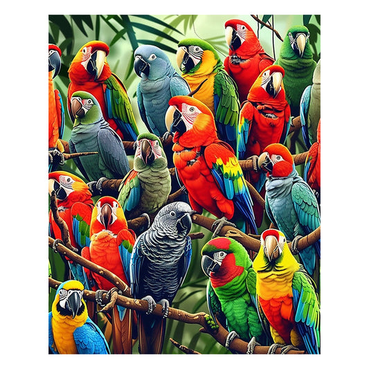 Tropische Papageien - Holzpuzzle