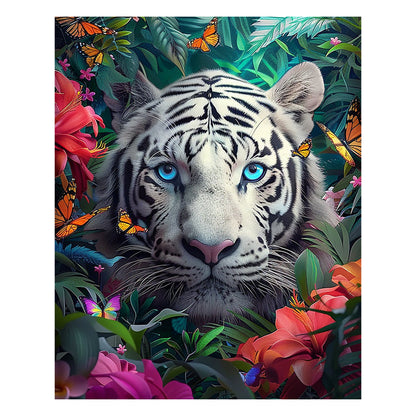 Weißer Tiger im Dschungel - Holzpuzzle