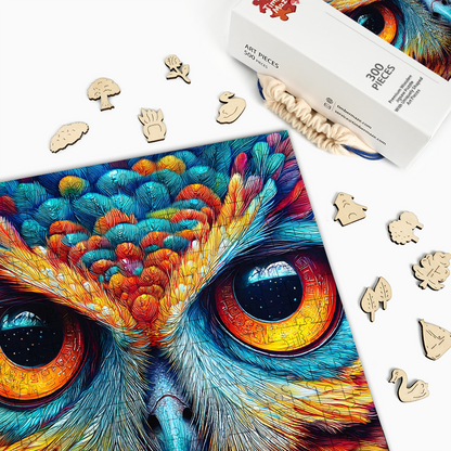 Kosmische Eule - Holzpuzzle