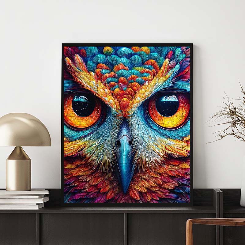 Kosmische Eule - Holzpuzzle