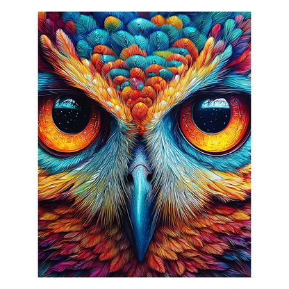 Kosmische Eule - Holzpuzzle