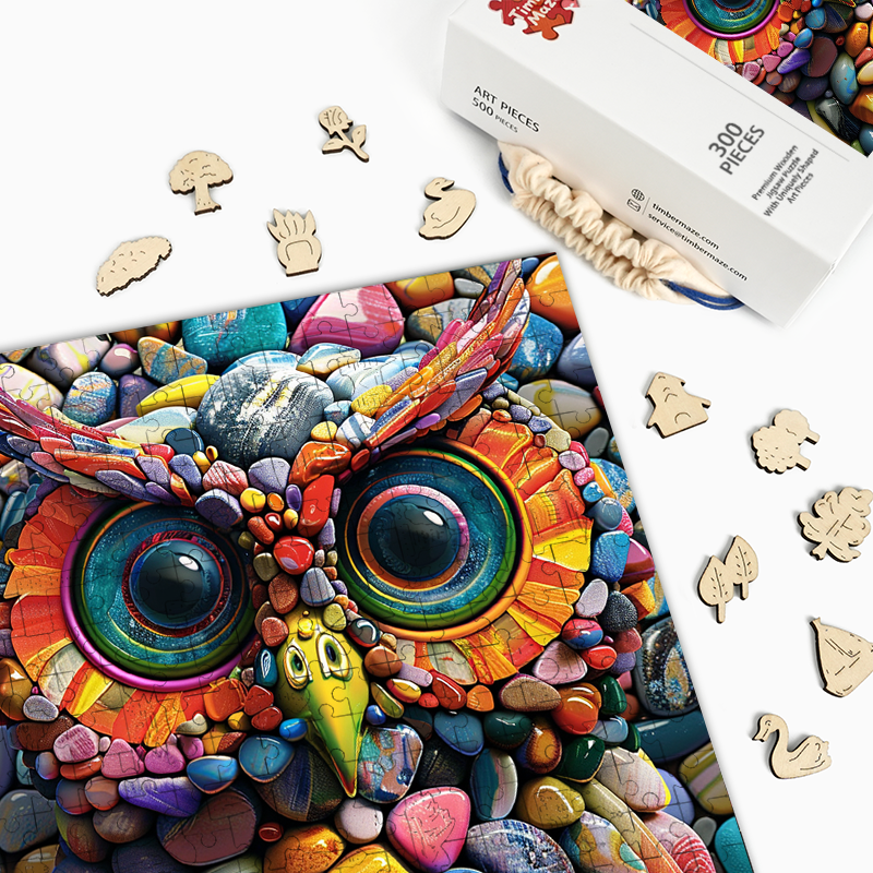 Mosaik-Eule - Holzpuzzle