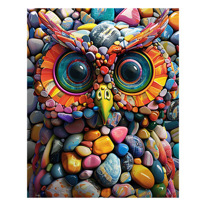 Mosaik-Eule - Holzpuzzle