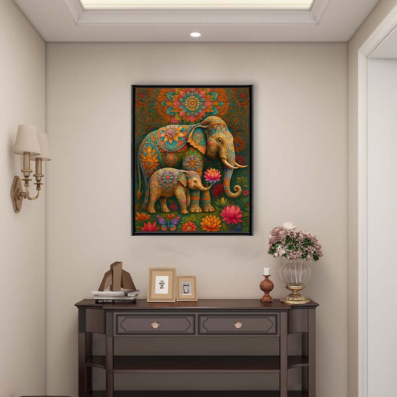 Bemalter Elefant - Holzpuzzle