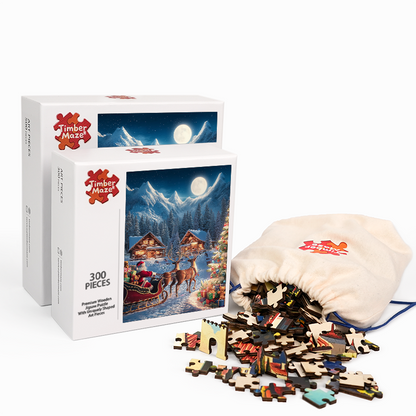 Schlittenfahrt des Weihnachtsmanns - Holzpuzzle