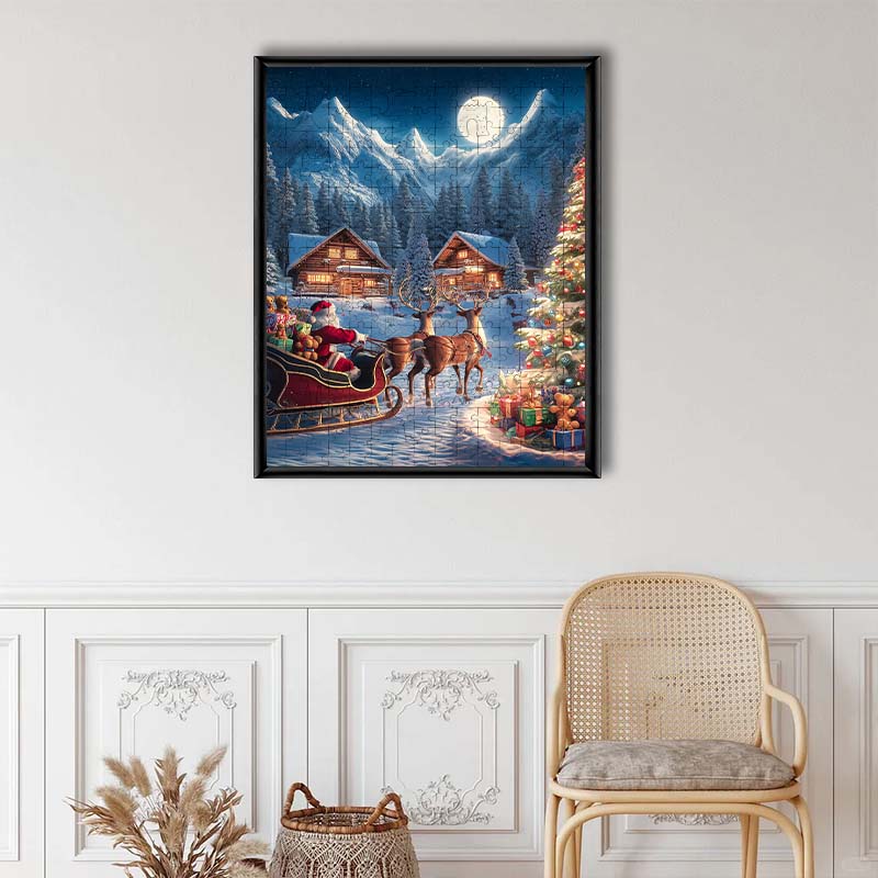 Schlittenfahrt des Weihnachtsmanns - Holzpuzzle