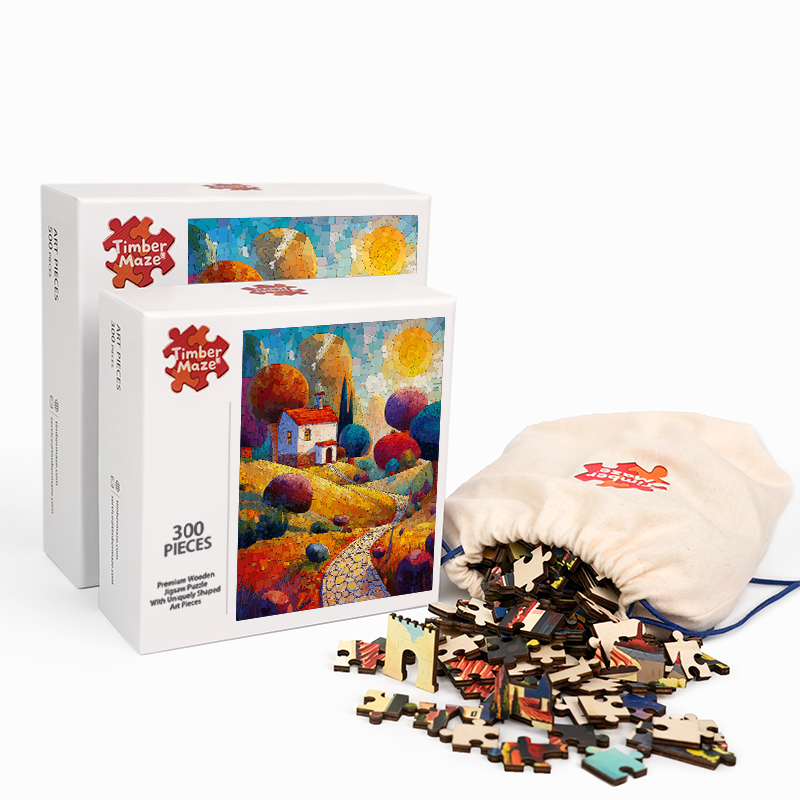 Kubistisches Landhaus - Holzpuzzle