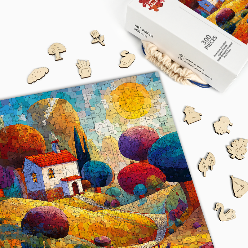 Kubistisches Landhaus - Holzpuzzle