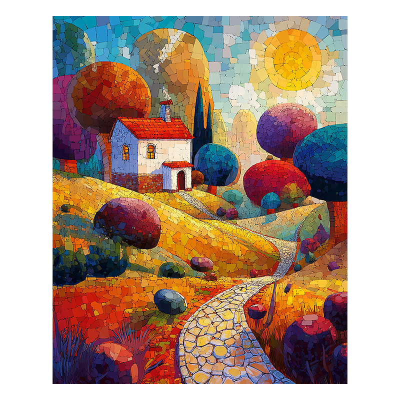 Kubistisches Landhaus - Holzpuzzle