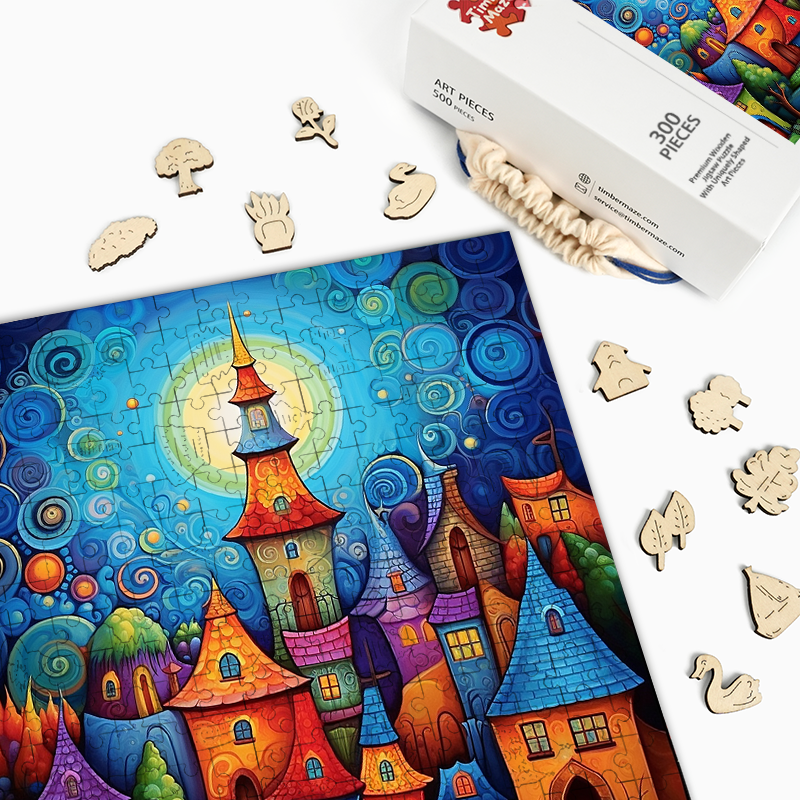 Fantasy Town - Holzpuzzle