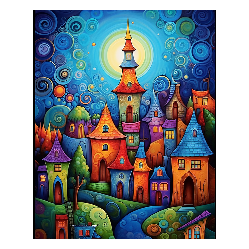 Fantasy Town - Holzpuzzle