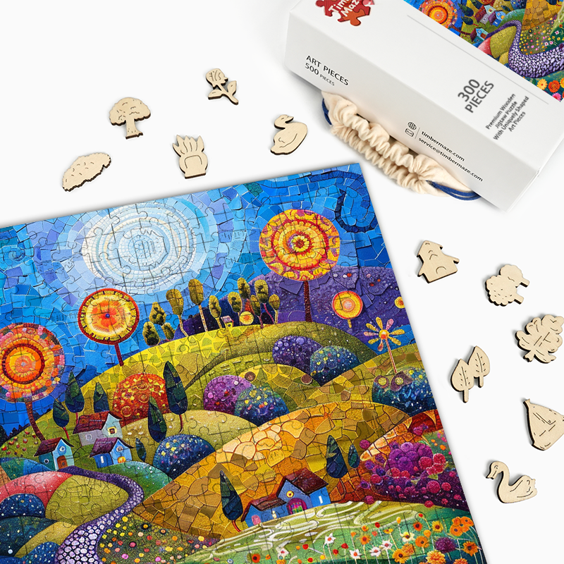 Mosaik Sonnenblumental - Holzpuzzle