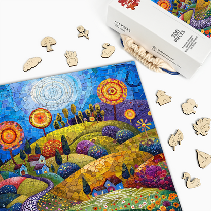 Mosaik Sonnenblumental - Holzpuzzle