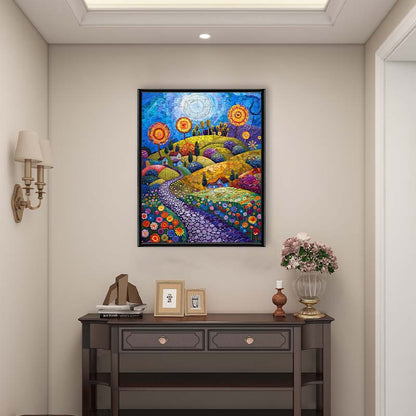 Mosaik Sonnenblumental - Holzpuzzle