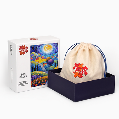 Mosaik Sonnenbeschienenes Dorf - Holzpuzzle