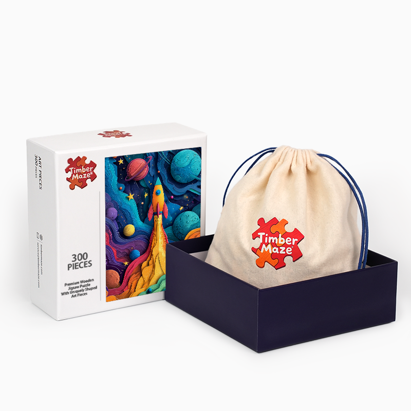 Weltraumrakete - Holzpuzzle