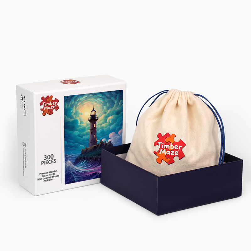 Stürmischer Leuchtturm - Holzpuzzle