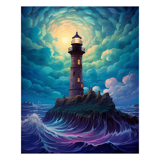 Stürmischer Leuchtturm - Holzpuzzle